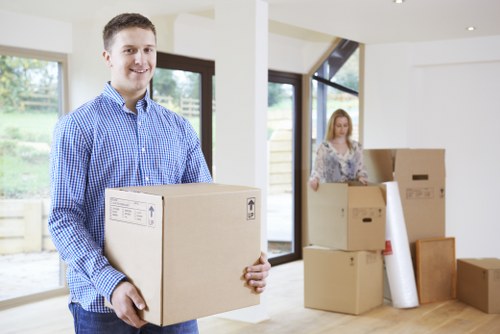 Boxes and household items being loaded for a residential move