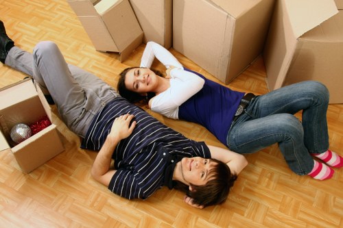 Carefully packed boxes and furniture prepared for relocation