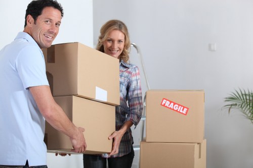 Careful handling of wardrobes and bulky items during collection